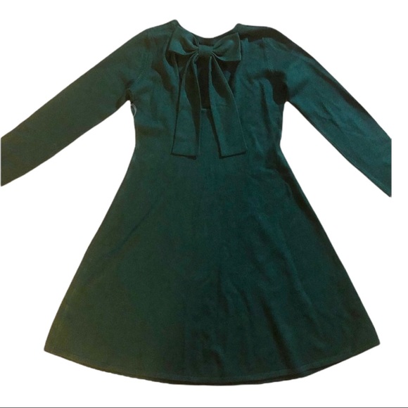 Vince Camuto Forest Green Bow Sweater Dress S NWT - Picture 4 of 11